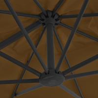 Zweefparasol met aluminium paal 300x300 cm taupe - thumbnail