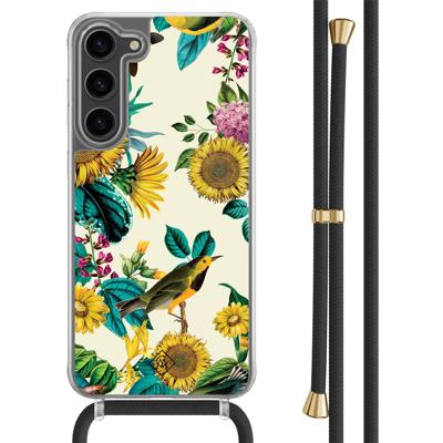 Samsung Galaxy S23 Plus hoesje met zwart koord - Sunflowers