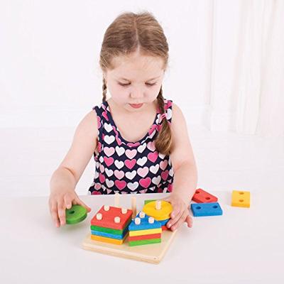 Bigjigs houten vormen stapelspel, 17dlg. Bigjigs houten vormen stapelspel, 17dlg.