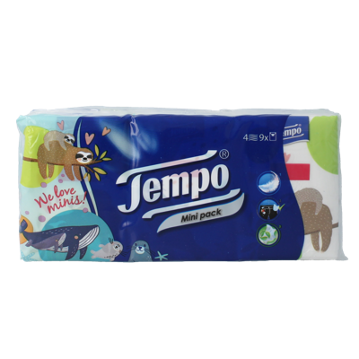 Tempo Tempo zakdoekje mini 4 laags 9 Stuks
