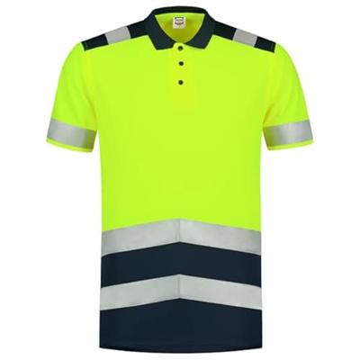Tricorp poloshirt - High-Vis - bicolor - fluor red-ink - maat XL