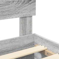 Bedframe met hoofdeinde Grijs Sonoma 140 x 190 cm Bewerkt hout - thumbnail