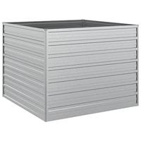 VidaXL Plantenbak verhoogd 100x100x77 cm gegalvaniseerd staal zilver - thumbnail