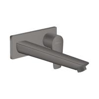 Hansgrohe Talis E afbouwdeel v. inbouw wastafelkraan met uitloop 22.5cm brushed black chroom 71734340 - thumbnail