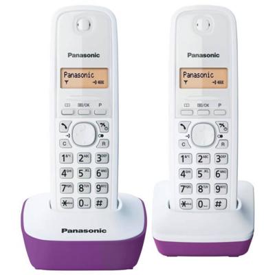 Telefono Panasonic KX-TG1612FRF Duo senza FIl senza segreteria bianca viola