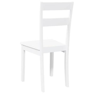 Eetkamerstoelen 2 st massief hout rubber wit