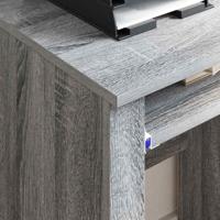 Bureau met Wielen met lade Grijs 91 x 50 x 77 cm Bewerkt hout - thumbnail