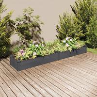 VidaXL Plantenbak verhoogd met voering 240x45x25 cm vurenhout grijs - thumbnail
