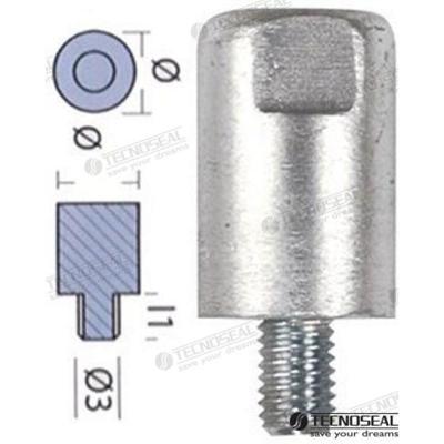 Ánodos para Yanmar TEN01313 - ANODO YANMAR BARRA MOTOR ZINC Ø 20MM