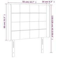 Hoofdbord LED 83x16x118/128 cm fluweel zwart - thumbnail