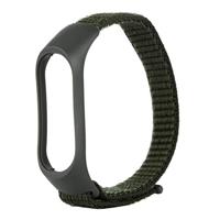 Nylon Geweven Bandje Xiaomi Mi Band 3 / 4 / 5 / 6 / 7 - Legergroen - thumbnail
