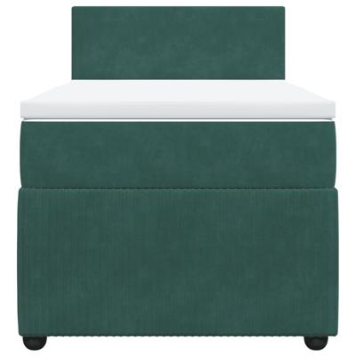 Boxspring met matras fluweel donkergroen 120x200 cm