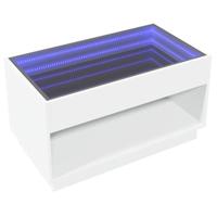 Salontafel met Infinity LED 90x50x50 cm wit - thumbnail