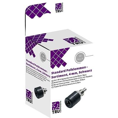 TRU COMPONENTS Assortiment laboratoriumconnectoren Bus, inbouw verticaal Zwart 10 stuk(s)