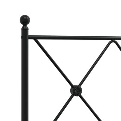 Bedframe met hoofd- en voeteneinde metaal zwart 90x190 cm - thumbnail