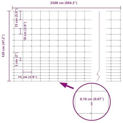 Weidehekwerk Zilver 25 x 1.2 m Gegalvaniseerd staal