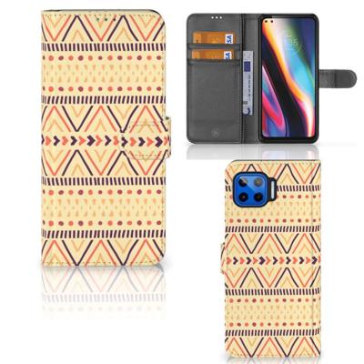 Motorola Moto G 5G Plus | Telefoon Hoesje | Aztec Yellow | Portemonnee hoesje Motorola Moto G 5G Plus | Telefoon Hoesje | Aztec Yellow | Portemonnee hoesje