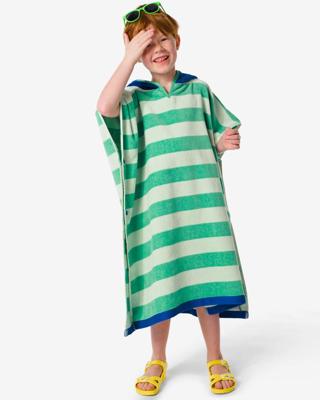 HEMA Kinder Strandponcho 68x78 Strepen (blauw)
