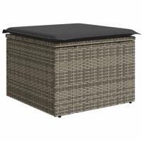 11-delige Loungeset met kussens poly rattan grijs - thumbnail