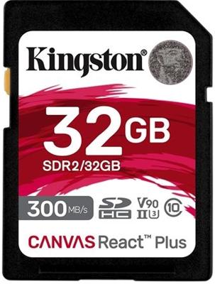 Kingston Canvas React Plus 32 GB SDHC geheugenkaart Kingston Canvas React Plus 32 GB SDHC geheugenkaart
