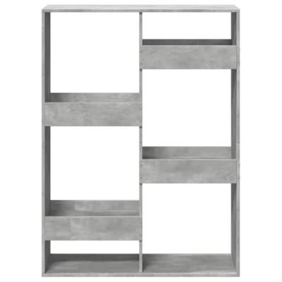 Boekenkast 100x33x135 cm bewerkt hout betongrijs