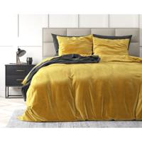 Sleeptime Velvet Uni Dekbedovertrek Goud 200 x 220 cm - thumbnail