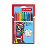 Stabilo trio 2 in 1 - viltstift en fineliner in een - set 10 stuks - thumbnail
