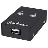 Manhattan 162005 2 poorten USB 2.0-schakelaar Zwart - thumbnail