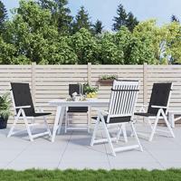 Tuinstoelkussens 4 st hoge rug120x50x3 cm stof zwart - thumbnail