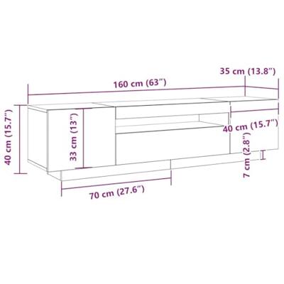 TV-kast Zwart 160 x 35 x 40 cm Bewerkt hout