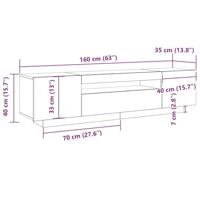 TV-kast Zwart 160 x 35 x 40 cm Bewerkt hout - thumbnail