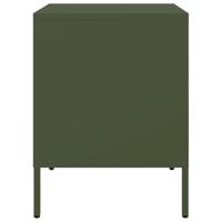 Nachtkastjes 2 st 36x39x50,5 cm staal olijfgroen - thumbnail