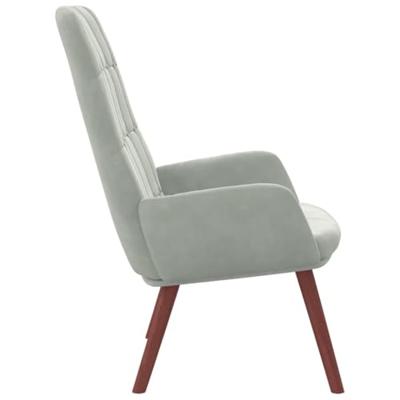 Relaxstoel fluweel lichtgrijs