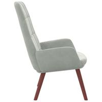 Relaxstoel fluweel lichtgrijs - thumbnail