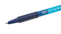 12x Bic Soft Feel balpen blauw medium - thumbnail