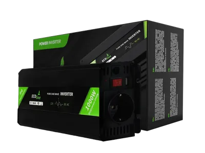 EcoLine - 12V naar 220V/230V Omvormer - 1000W Zuivere Sinus - Auto Omvormer met Afstandsbediening