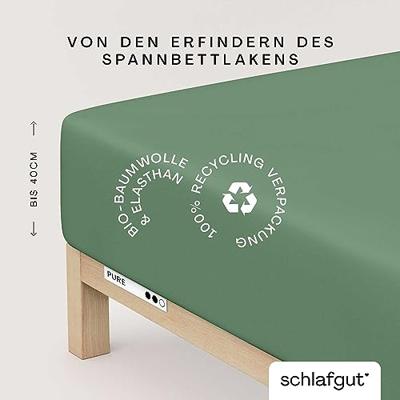 Schlafgut Schlafgut Pure Jersey Boxspring Hoeslaken M - 120x200 - 130x220 665 Green Mid