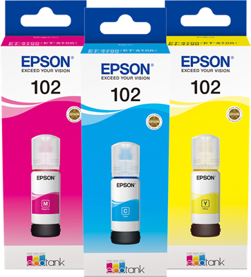 Epson 102 Inktflesjes 3-Color Combo Pack Epson 102 Inktflesjes 3-Color Combo Pack