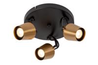 Lucide EMILE - Plafondspot - Ø 23 cm - 3xGU10 - Mat Goud / Messing - thumbnail