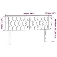 Hoofdbord met randen 147x23x78/88 cm stof zwart - thumbnail