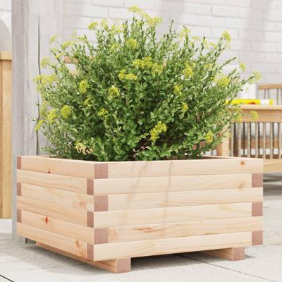 VidaXL Plantenbak 50x50x26,5 cm massief grenenhout