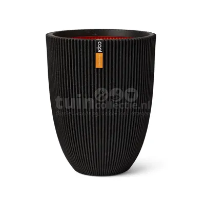 Capi Elegante Vaas Groove 46x58 cm Zwart 445497 - thumbnail