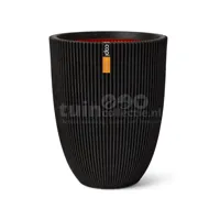 Capi nature groove nl elegant laag bloempot 46x58 cm zwart - thumbnail