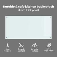 VidaXL Keuken achterwand wit 100 x 50 cm gehard glas - thumbnail