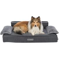 TRIXIE Antislip hondenbank LIANO, hoekig, 100 × 60 cm, grijs met afneembare, wasbare overtrek - 37985 - thumbnail