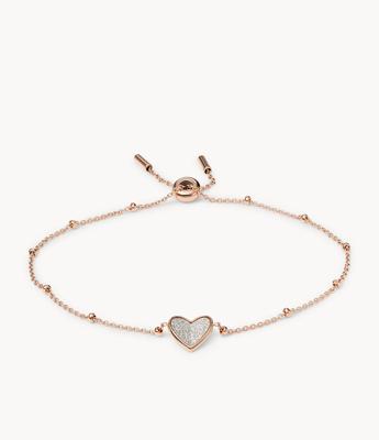 Fossil JF03647791 Armband Vintage Glitz staal rosekleurig 16,5-19 cm