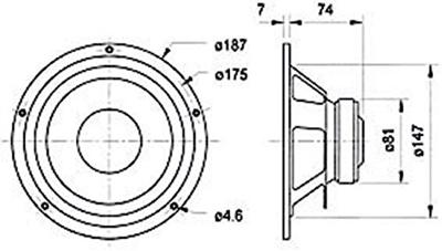 Visaton W 170 S - 4 Ohm 6.7 inch 17 cm Woofer 50 W 4 Ω