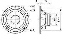Visaton W 170 S - 4 Ohm 6.7 inch 17 cm Woofer 50 W 4 Ω - thumbnail