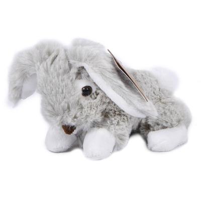 Take Me Home knuffel konijn liggend 14 cm pluche grijs/wit