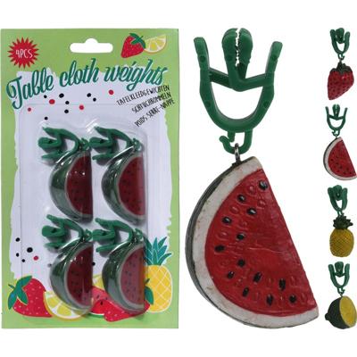 Tafelkleed Gewichtjes Fruit 4st Assorti